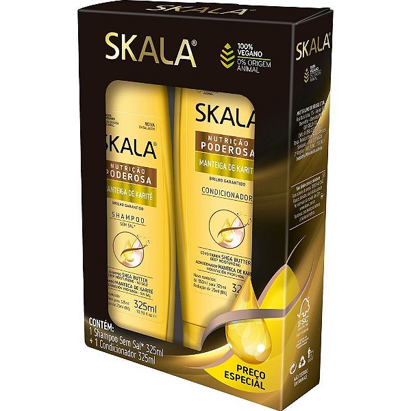 Skala Kit Shampoo+Condicionador Manteiga de Karité 325+325mL