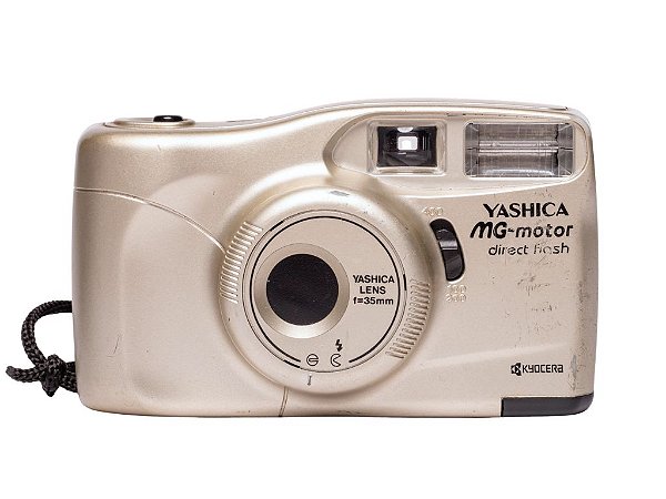 Câmera 35mm - Yashica MG - Motor Direct Flash Champagne (7/10) + Pilha
