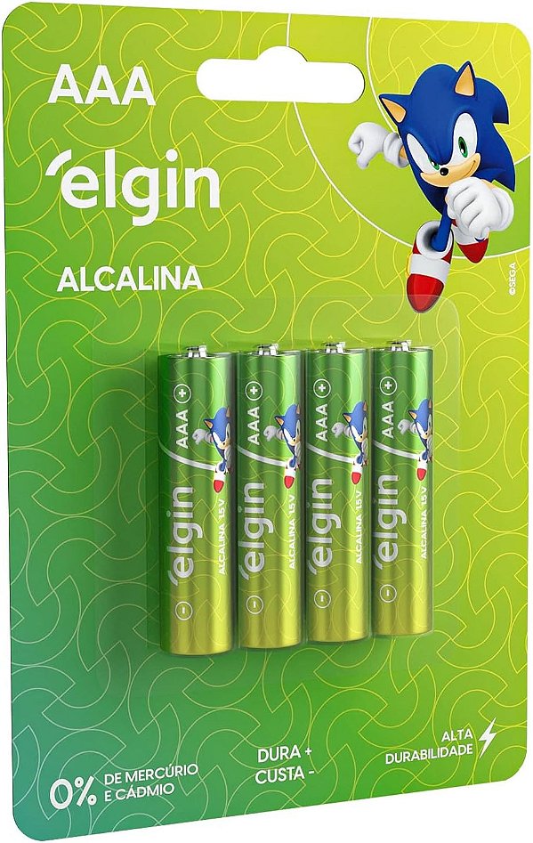 Pilha Alcalina AAA Elgin - 2 ou 4 unidades