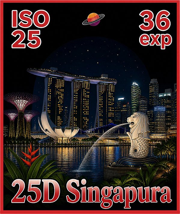 Filme 35mm - 25D Singapura - 36 poses - ISO 12 ou 25 - SEM DX