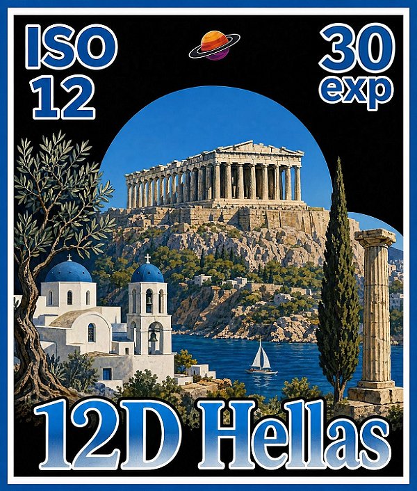 Filme 35mm - 12D Hellas - 30 poses - ISO 12 ou 25 - SEM DX