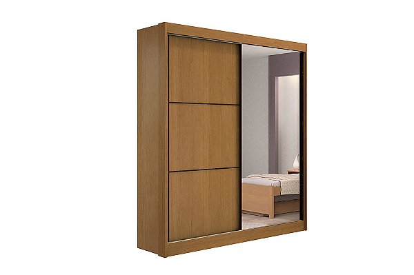 Guarda Roupas Atenas 2 portas de correr com espelho