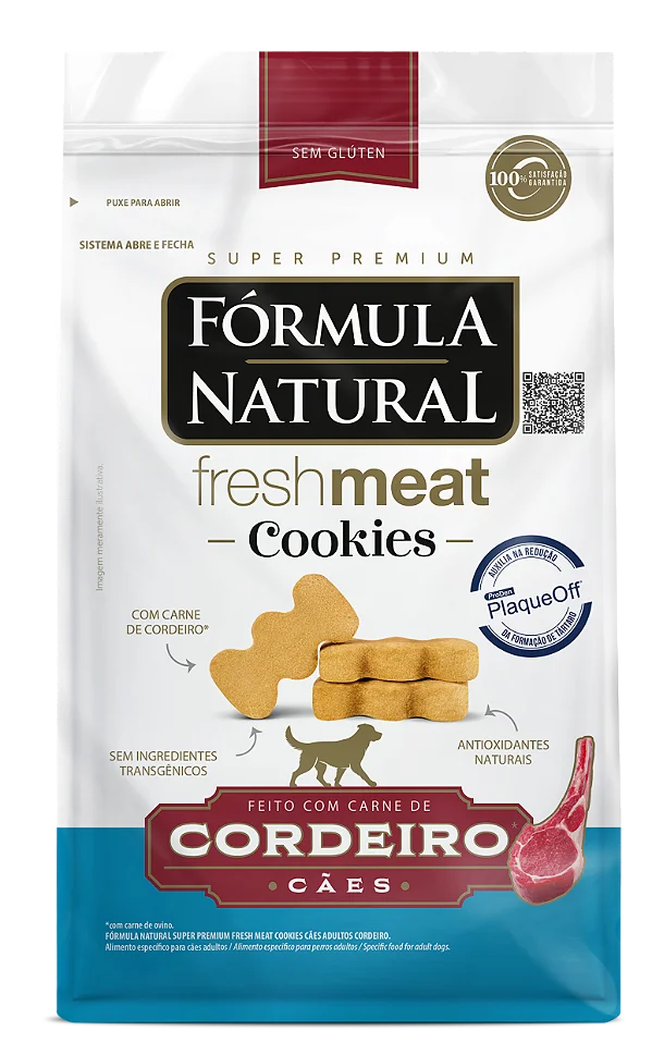 Cookies Cães Adultos Cordeiro Fórmula Natural Fresh Meat 150g