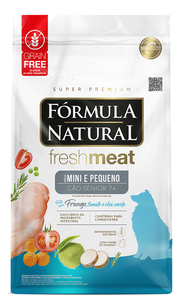 Ração Fórmula Natural Fresh Meat Cães Senior de Pequeno Porte Sabor Frango 2,5kg