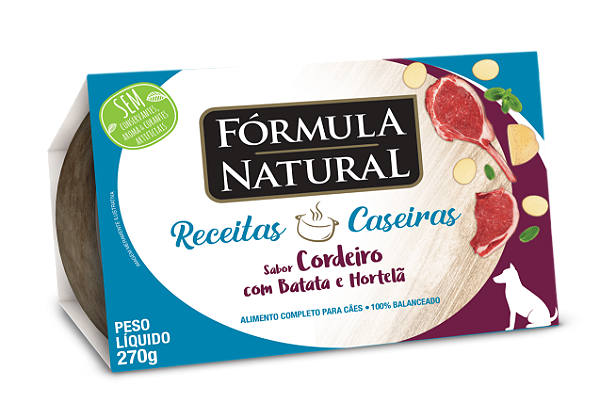 Ração Úmida Fórmula Natural Fresh Meat Receitas Caseiras para Cães Adultos Sabor Cordeiro com Batata e Hortelã 270g
