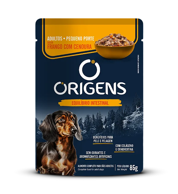 Sachê Origens para Cães Adultos de Porte Pequeno Sabor Frango com Cenoura 85g