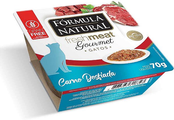 Ração Úmida Fórmula Natural Fresh Meat Gourmet Sabor Carne Desfiada para Gatos Adultos 70g