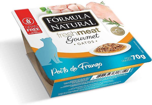 Ração Úmida Fórmula Natural Fresh Meat Gourmet Sabor Frango Gatos Adultos 70g
