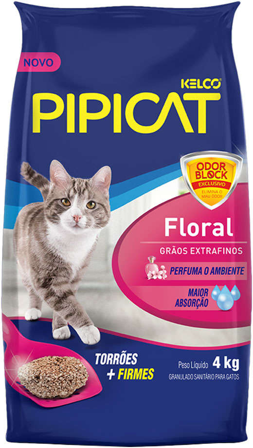 Areia Higiênica Pipicat Floral para Gatos