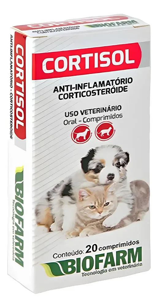 Cortisol Anti-inflamatório Prednisolona para Cães e Gatos 10 Comprimidos