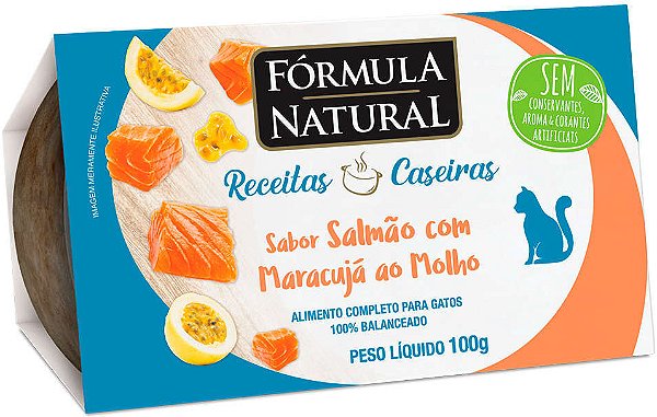 Ração Úmida Fórmula Natural Fresh Meat Receitas Caseiras para Gatos Adultos Sabor Salmão com Maracujá ao Molho 100 g