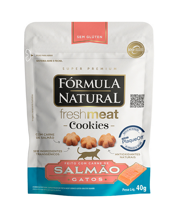Biscoitos Fórmula Natural Cookies para Gatos Adultos Sabor Salmão 40 g