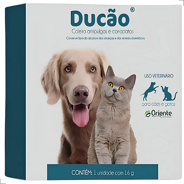 Coleira Ducão Antipulgas e Carrapatos para Cães e Gatos