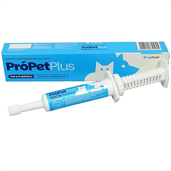 Probiotico e Prébiotico Própet Plus 14g para Cães e Gatos Ucbvet
