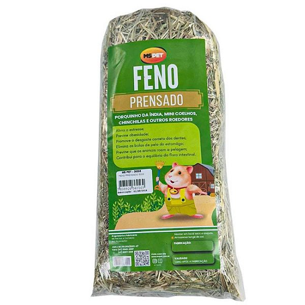 Alimento Feno Prensado Ms Pet para Roedores 500 g