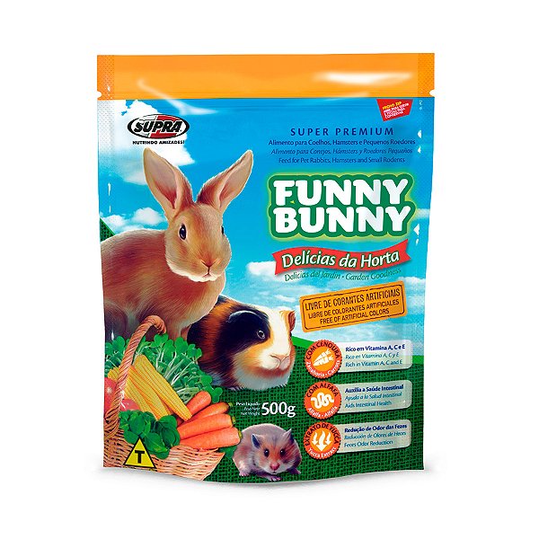 Ração Alimento Supra Funny Bunny Delicias da Horta para Roedores 500g