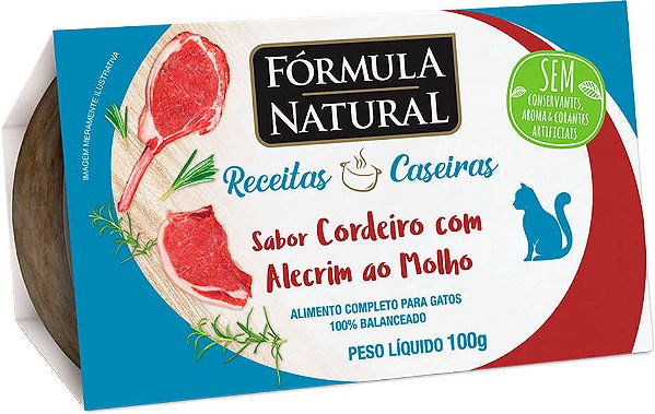 Ração Úmida Fórmula Natural Fresh Meat Receitas Caseiras para Gatos Adultos Sabor Cordeiro com Alecrim ao Molho 100 g