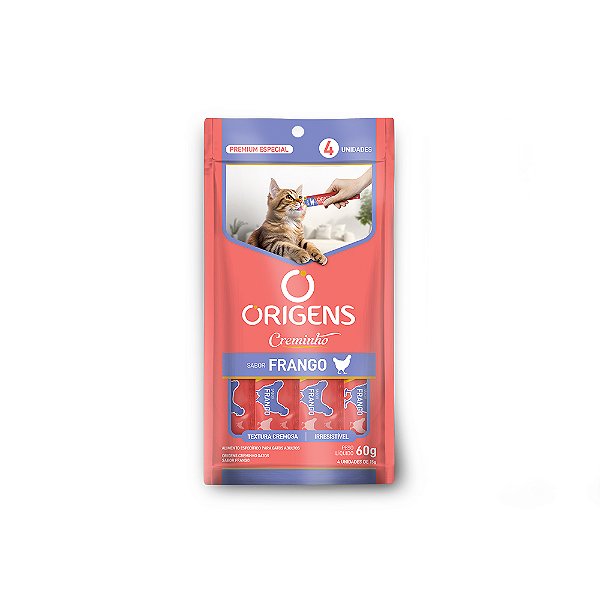 Petisco Snack Cremoso Origens Creminho Frango para Gatos