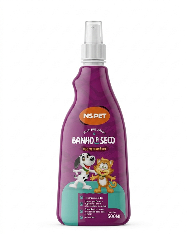 Banho a Seco para Cães e Gatos 500ml Ms Pet
