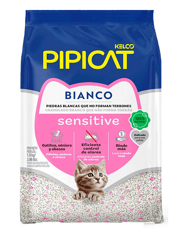 Granulado Sanitário Pipicat Bianco Sensitive 1,8kg