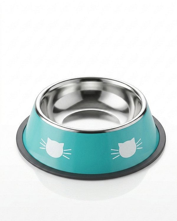 Comedouro Inox com Antiderrapante Pet para Gatos