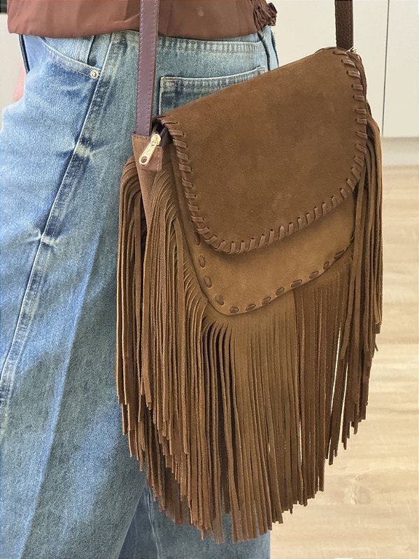 Bolsa Couro Franjas Laila