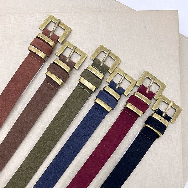 Cinto Suede Ouro Velho