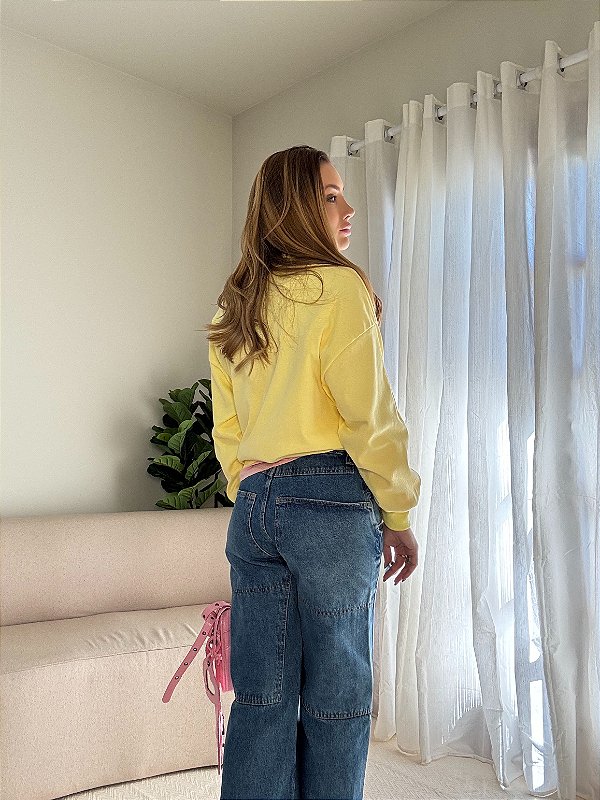 Calça Jeans Bolsos Over Babi