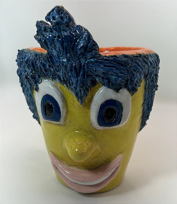 Caneca cerâmica artesanal Alegria