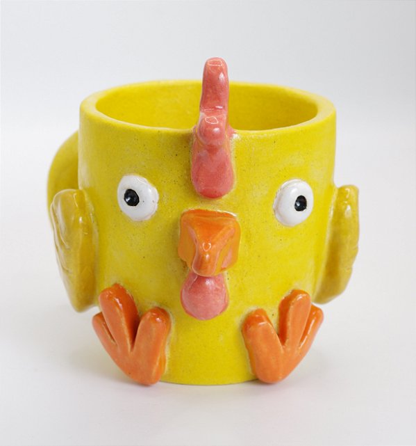Caneca cerâmica artesanal Galinho