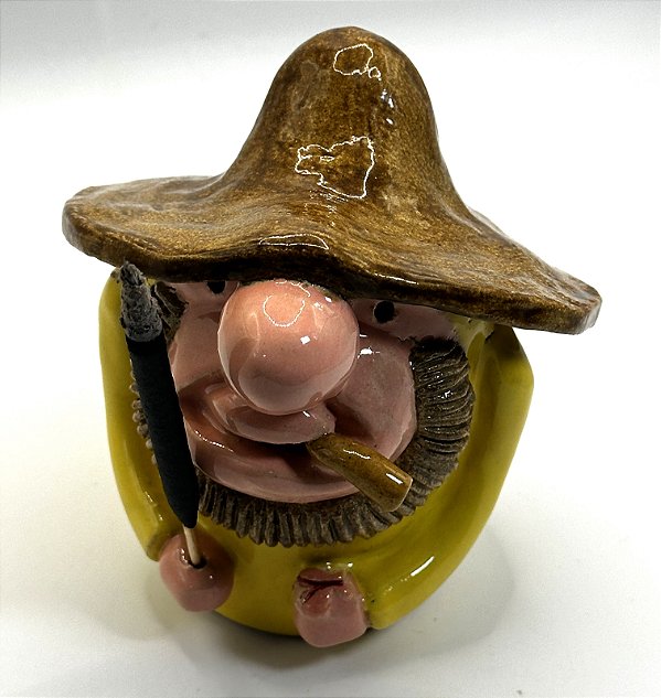 incensário artesanal cerãmica esculpida Mestre Caipira