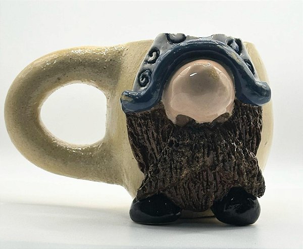 Caneca cerâmica artesanal esculpido gutiguti