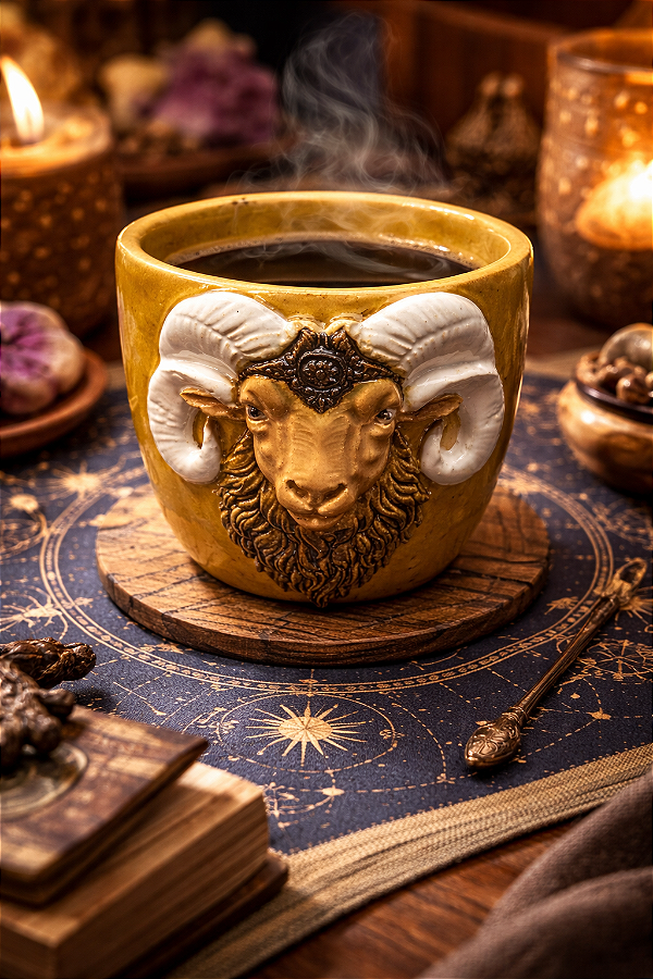 Caneca cerâmica artesanal Áries