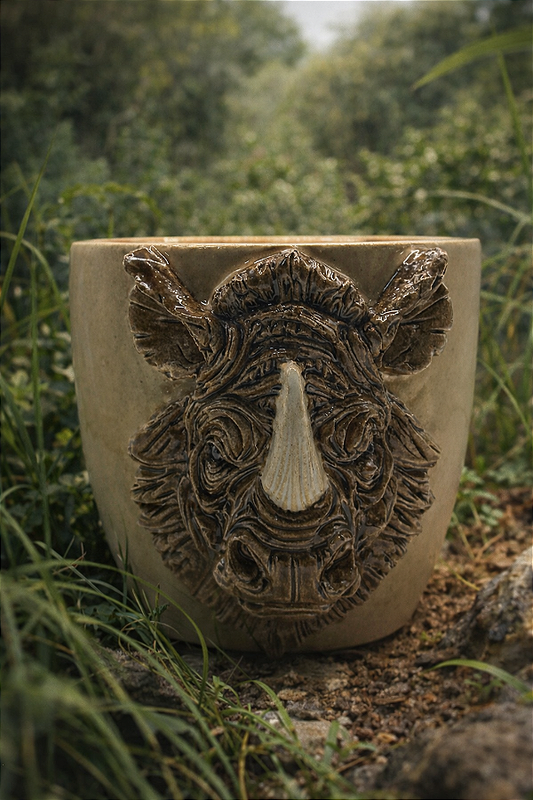 Caneca artesanal em cerâmica rino