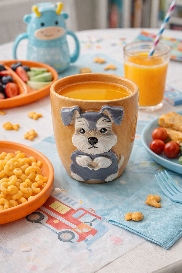 Caneca artesanal cerâmica schnauzer
