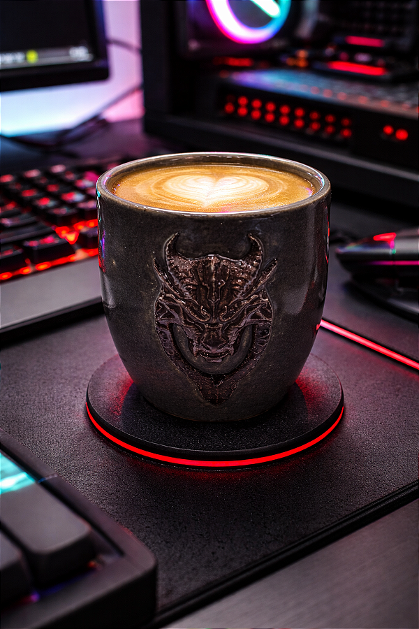 Caneca artesanal cerâmica dragão