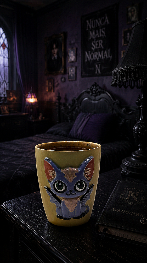 caneca gato alado