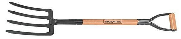 Forcado para Terra com 4 Dentes e Cabo de Madeira - 74 cm