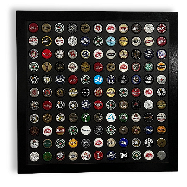 Quadro Porta Tampinhas - Linha Black 121 Tampinhas