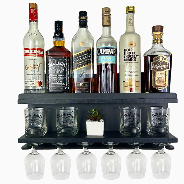 Barzinho de Parede 54x26 com Porta Taças