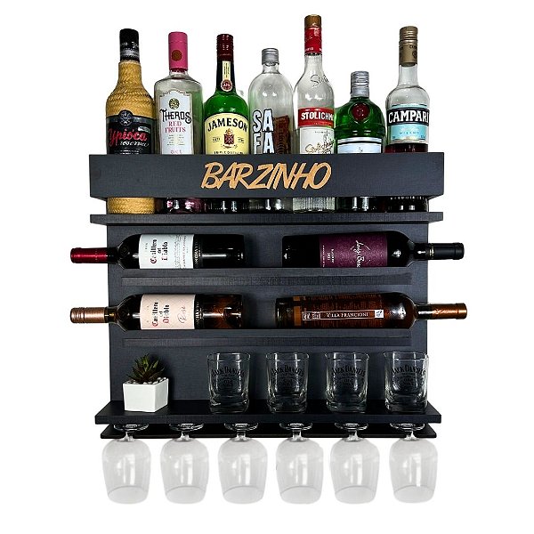 Barzinho Adega Parede Preto - 60x51
