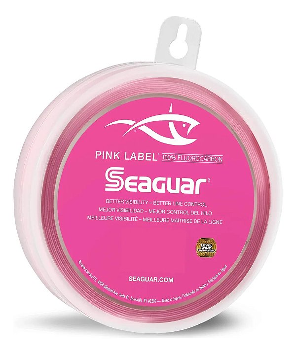 Linha Seaguar Fluorocarbono Leader Pink Label 25lb 0,435mm