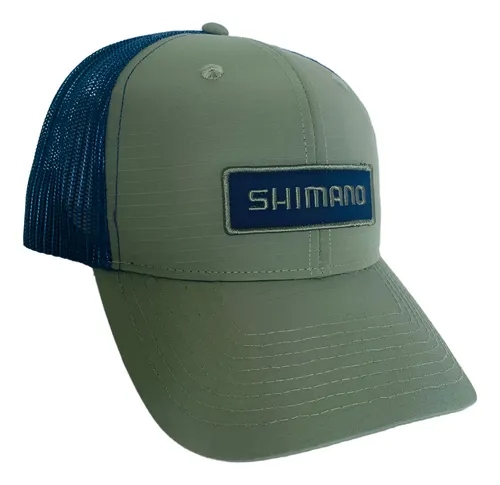 Boné Shimano Verde/Azul Logo Azul