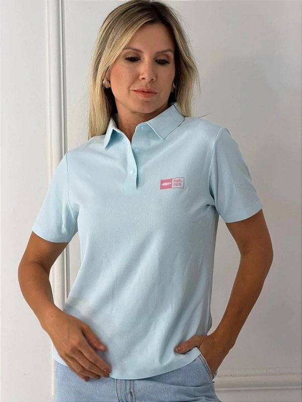 Camiseta Fish Ops Polo Feminina Cold Tech