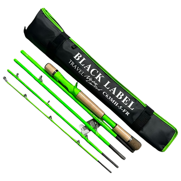 Vara Carretilha Daiwa Black Label Travel Neon C63MH-5FR 6'3 10-20lb 5P