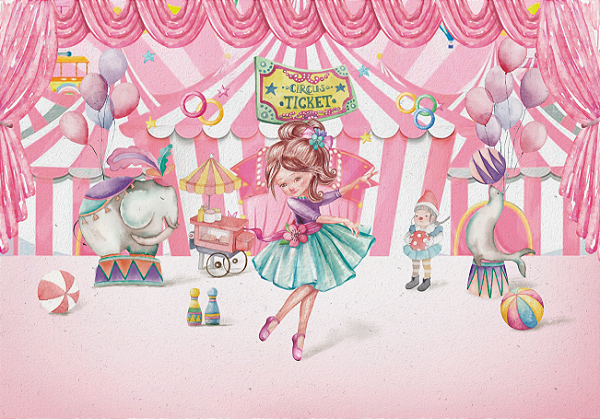 Painel Decorativo Circo Rosa