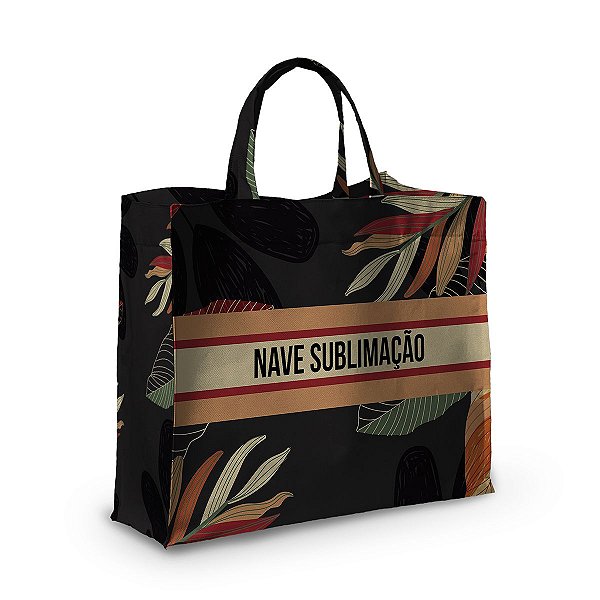 Bolsa Nave Bag Impermeável Estampas Folhas Preta
