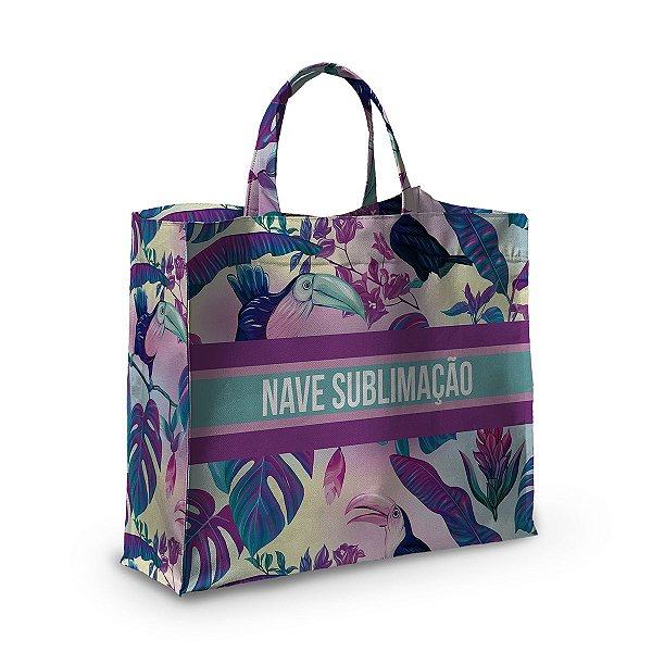 Bolsa Nave Bag Impermeável Estampas Lilás e Branco