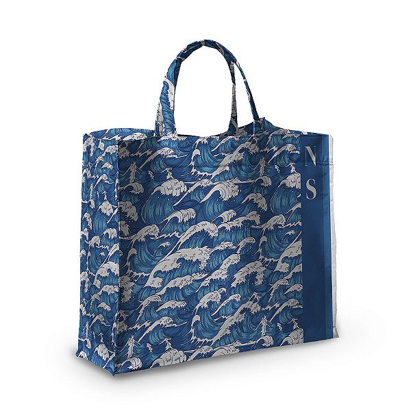 Bolsa Nave Bag Impermeável Estampas Azul Ondas