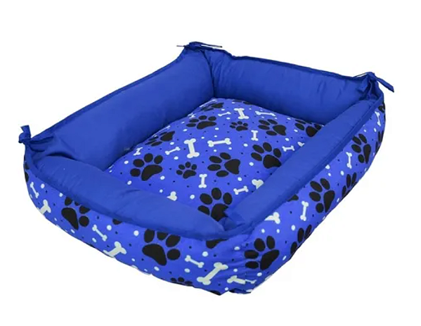 Caminha Retangular Pet - Azul Patinhas